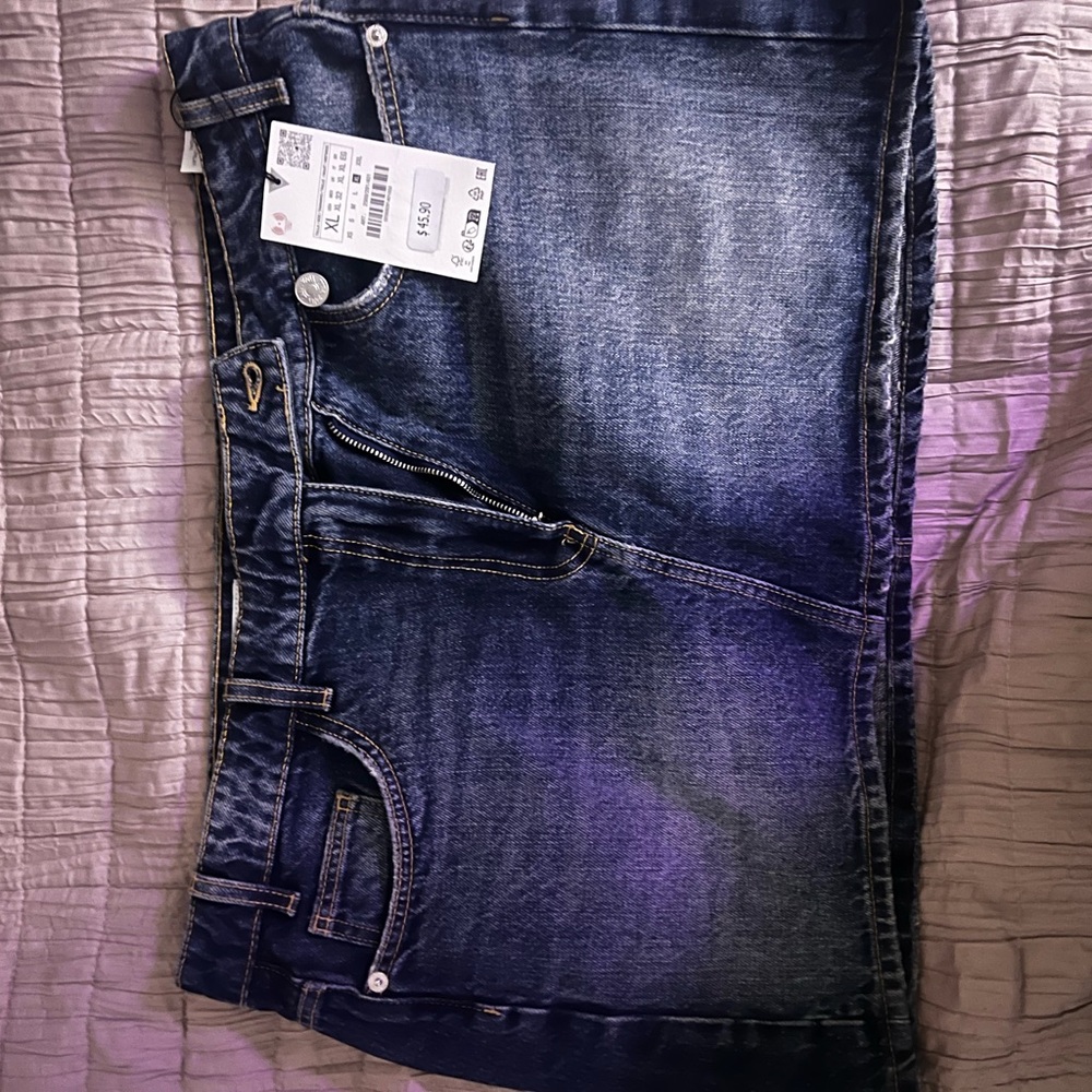 Zara Dark Blue Denim Mini Skirt